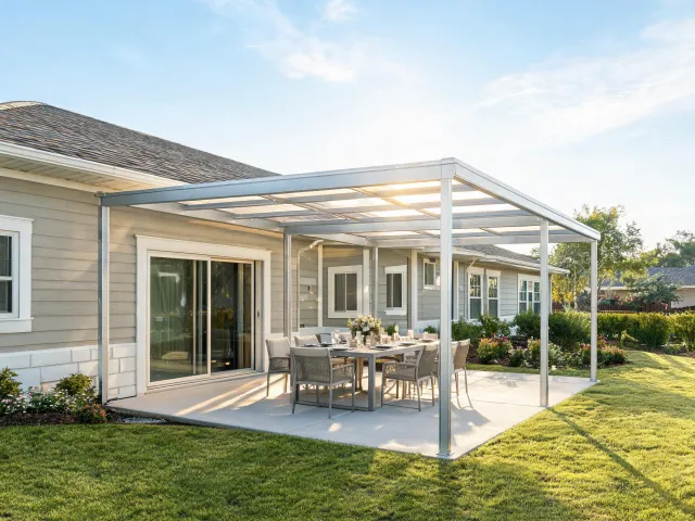 Palram patio cover attached to a home