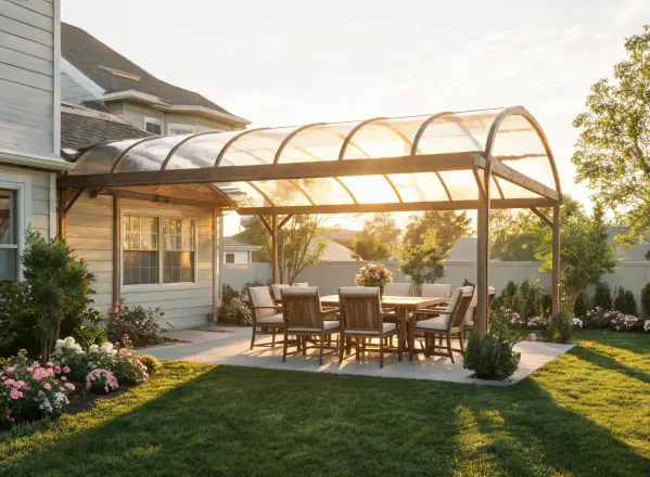 Covered patio dining space